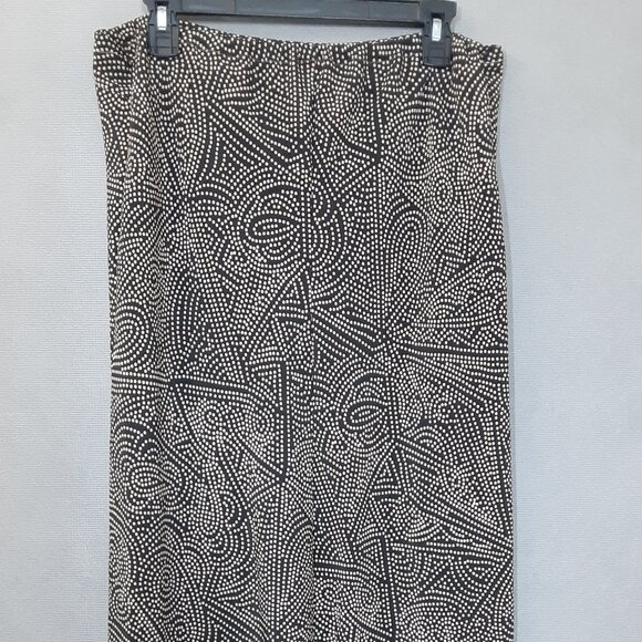 Woman's Long Skirt Size XL Pullon, Lightweight, Dark Brown/Beige, Elastic Waist - Picture 2 of 4